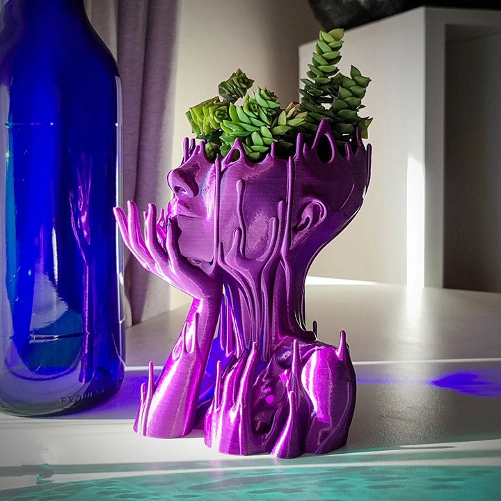 MELTED GIRL PURPLE FLOWERPOT